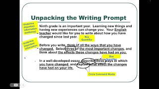 Steps to Successful Writing: Unpacking a Prompt
