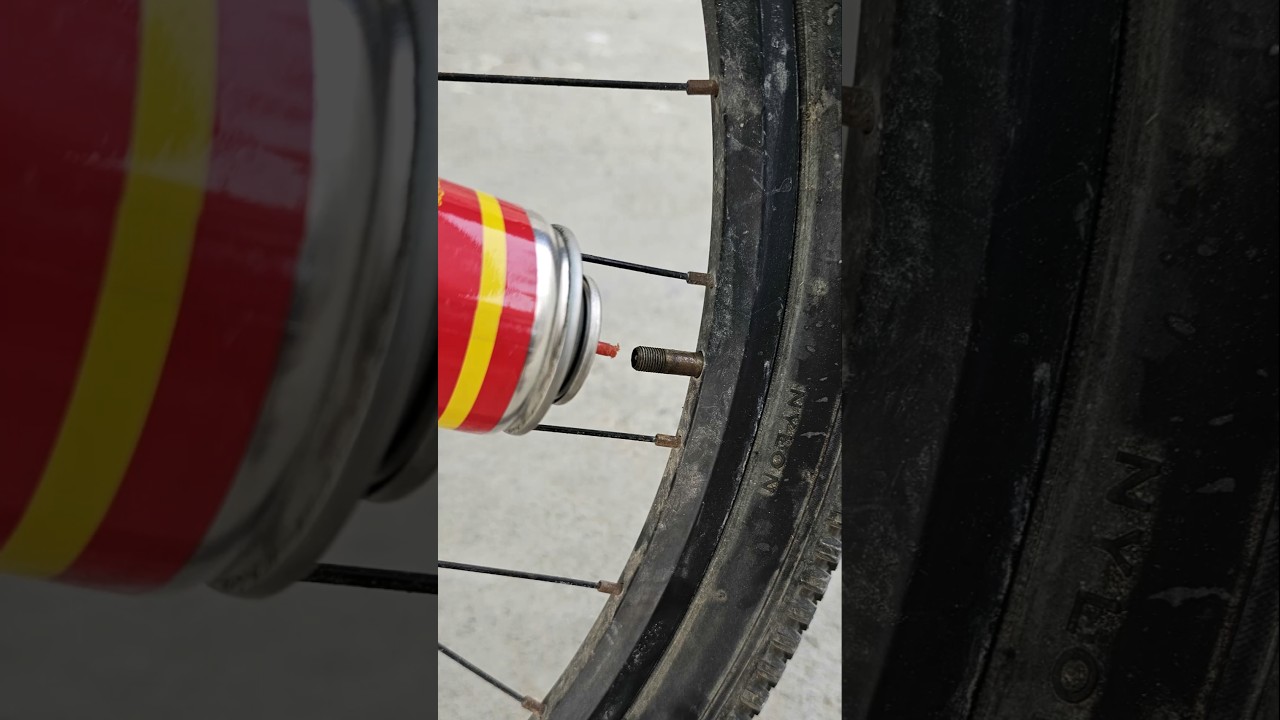 Inflating a bicycle tire in an emergency