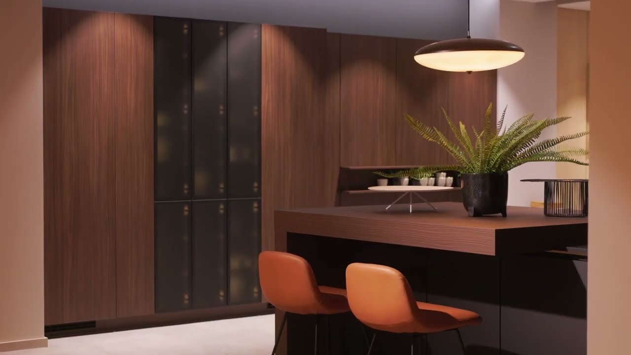 Luxury German Kitchen in Wooden Effect | Modern Kitchen Showroom in London | Kudos Interior Designs