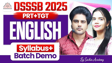 DSSSB 2025 ENGLISH DEMO by Sachin Academy Live 1pm