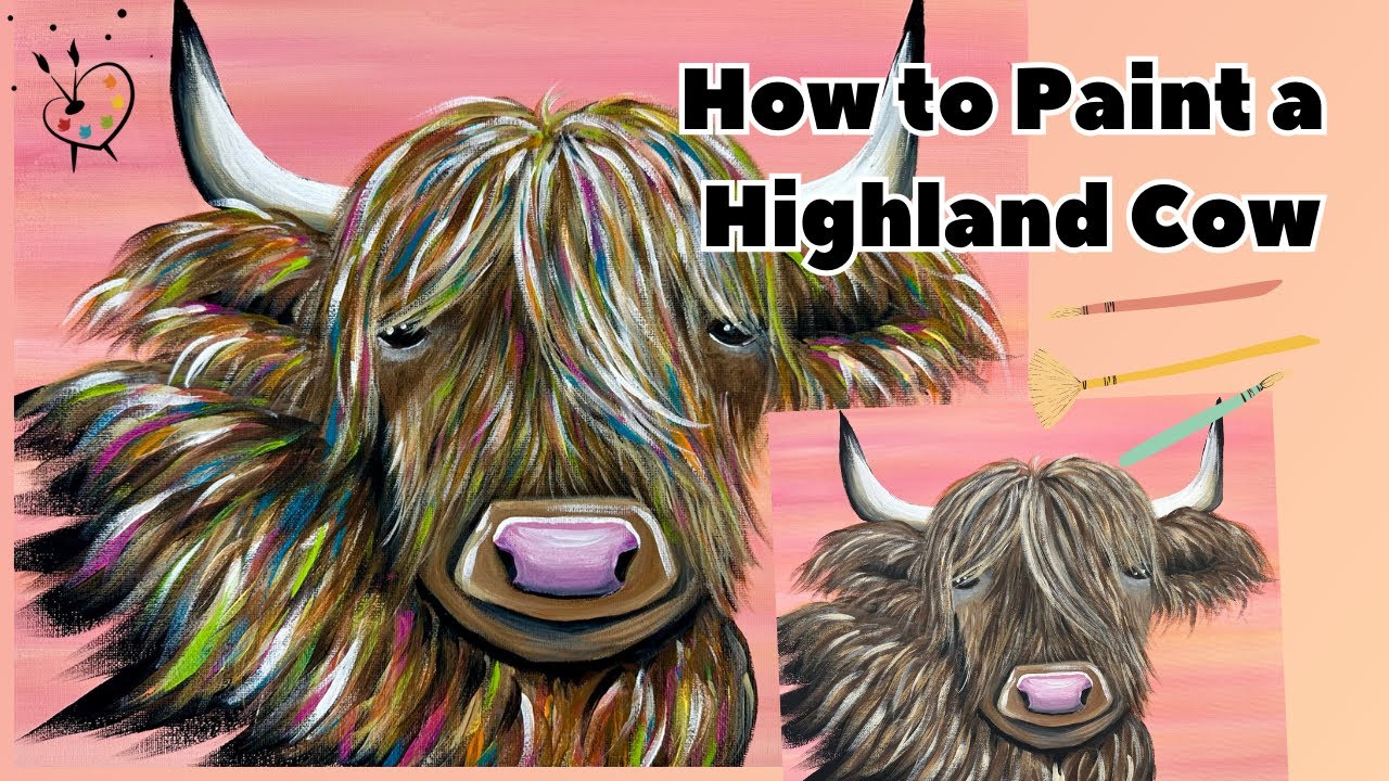 Diy Paint by Numbers for Adults Beginner-Colorful Highland Cow
