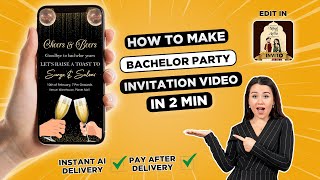 How To Make Bachelor Party Invitation Video | Caricature Video Invitation | Ai Make My Invitation screenshot 4