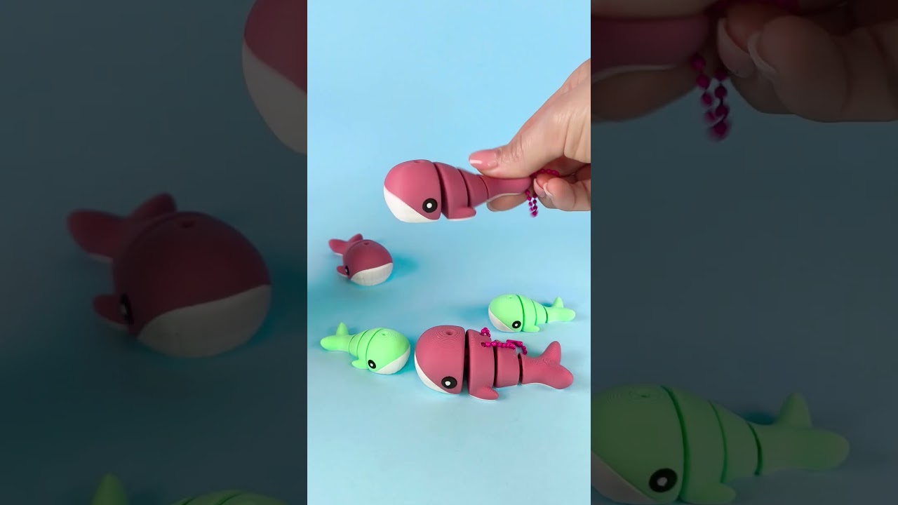 Cute Flexi Whale 🐳 🌊 (Toy, Keychain & Magnet) ✨