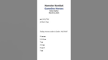 Hamster Kombat GameDev Heroes Daily Cipher | March 6th - 7th, 2025. #hamsterkombat #dailycipher