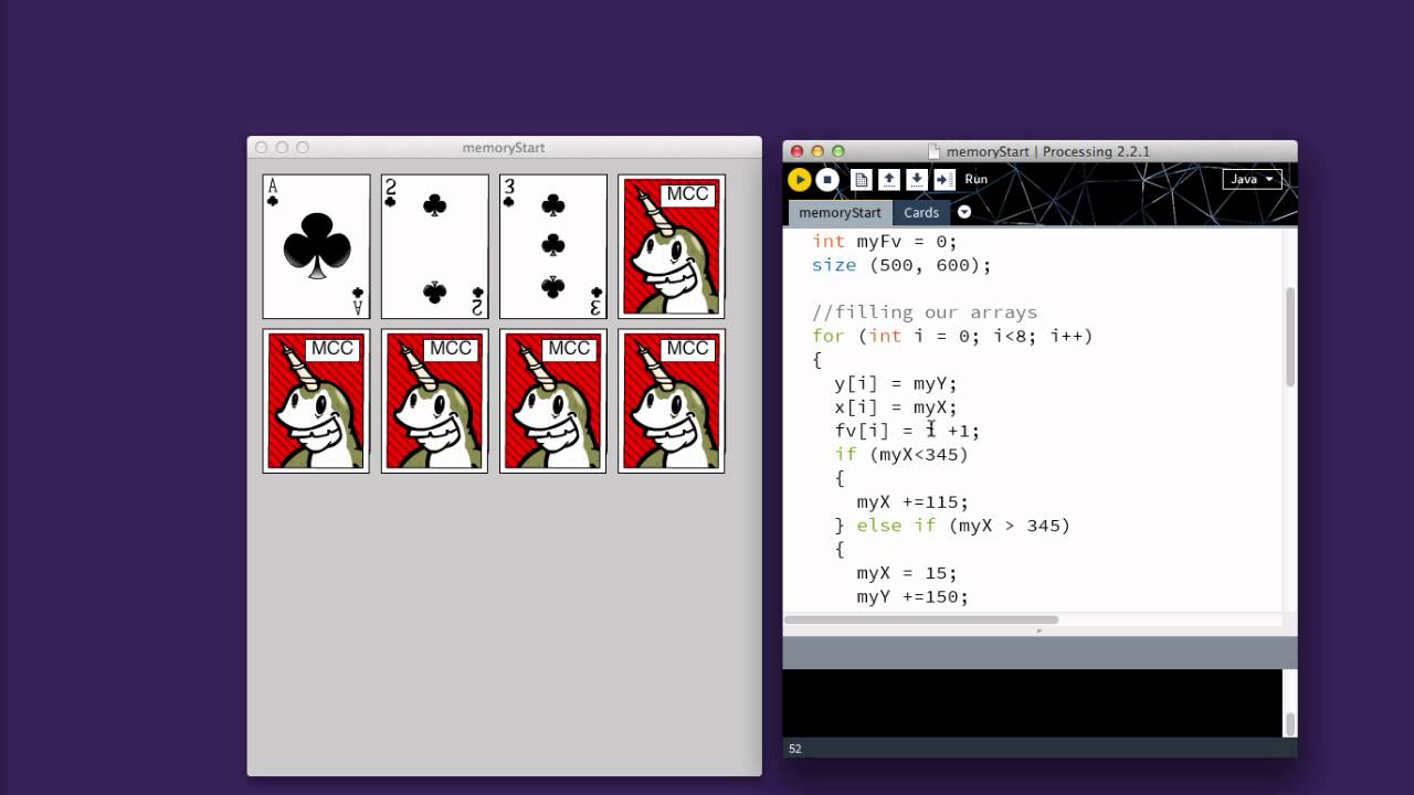 Processing game: Memory cards - YouTube