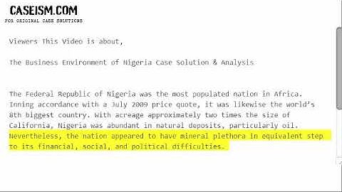 The Business Environment of Nigeria  Case Solution & Analysis- Caseism.com
