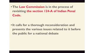 LAW COMMISSION ON SECTION 124-A OF INDIAN PENAL CODE