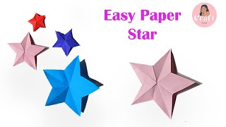 How To Cut a Perfect Star Just One Cut | DIY paper Star | Origami Lucky Paper Star Tutorial