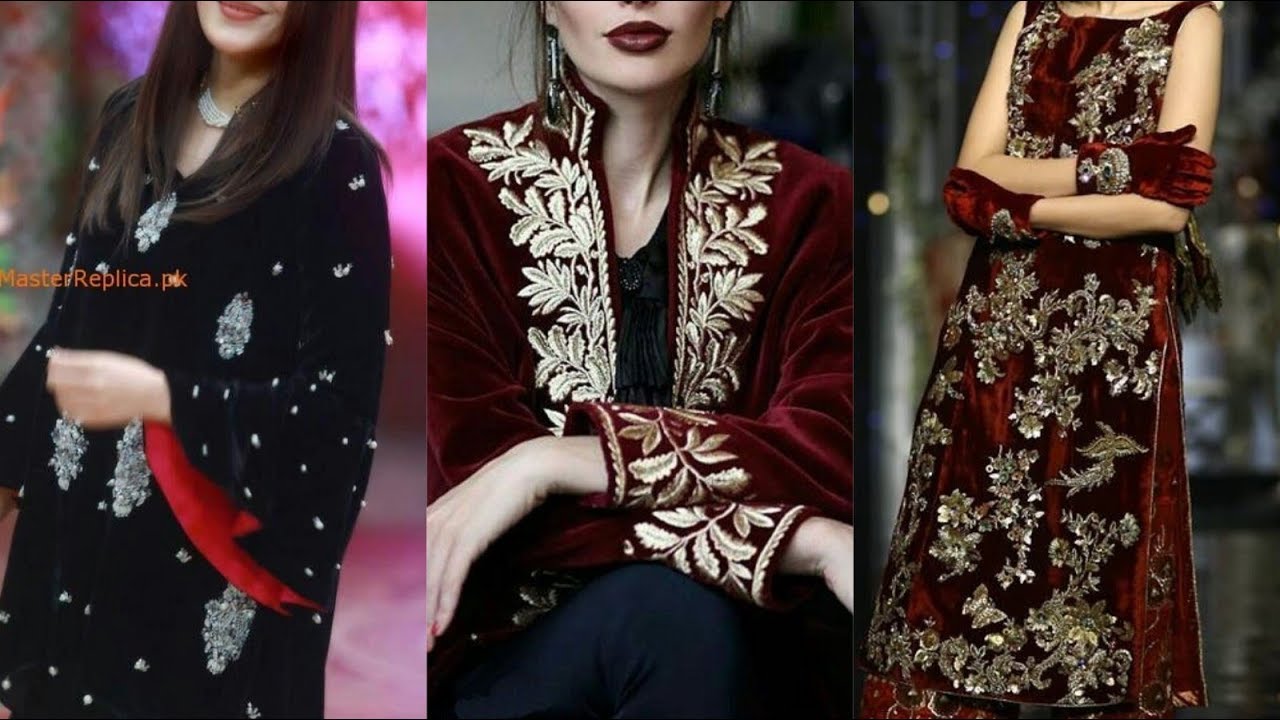 Beautiful Velvet Kurti Embellished with hand embroidery work. Paired with  pant and net dupatta.… | Embroidery dress boho, Embroidery fashion detail,  Clothes design