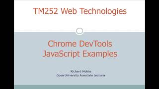 Chrome DevTools &amp; JavaScript Examples