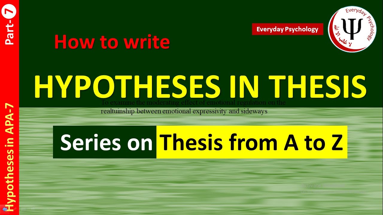 stating hypothesis in apa format
