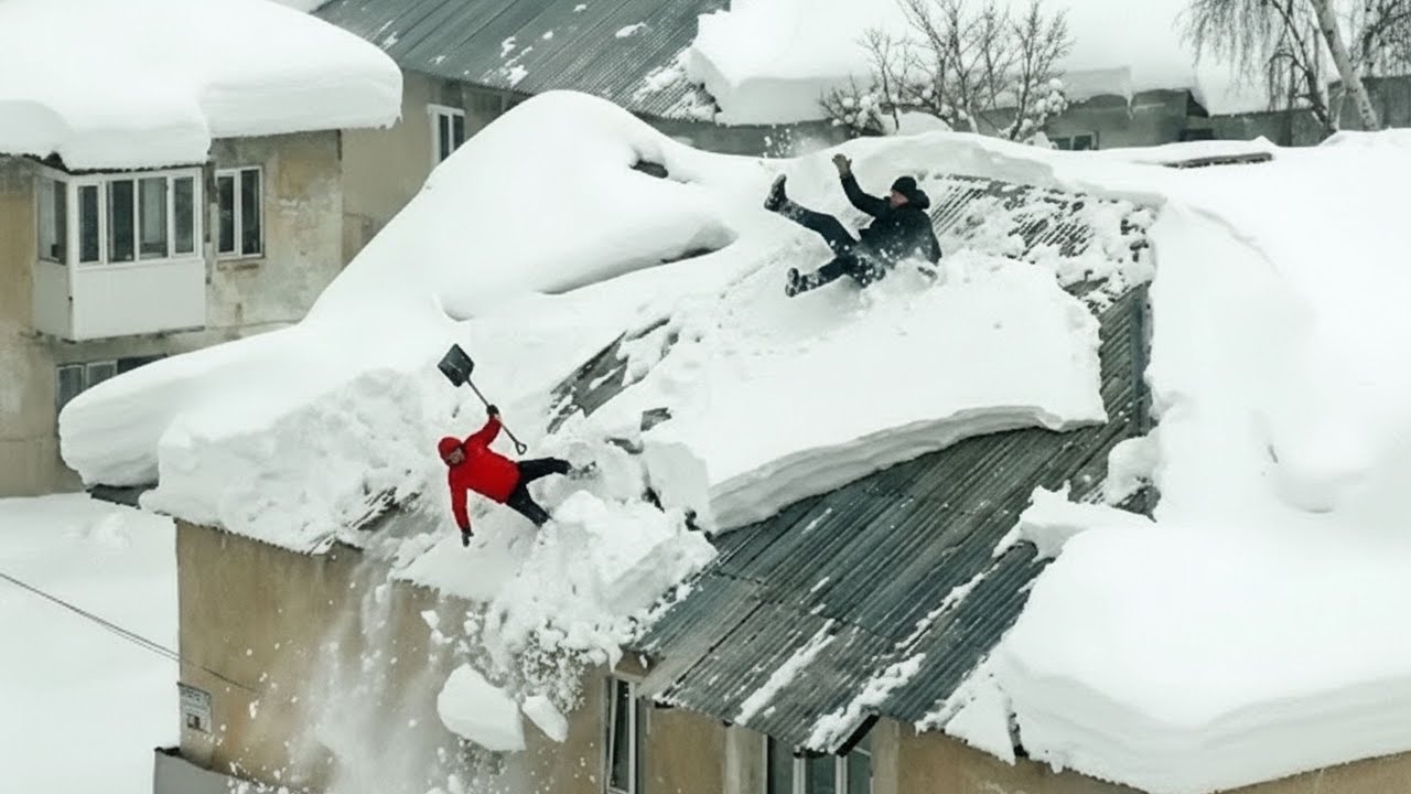 Idiot Snow Removal Disaster | Massive Roof Avalanche & Dangerous Plow Truck Fail #6