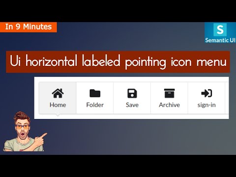 semantic ui labeled pointing icon menu|pointing icon menu|labeled pointing icons website navbar