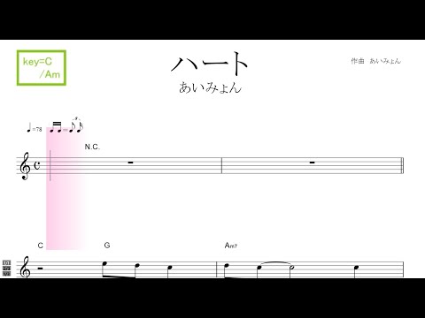 【ドレミで歌う】ハート (あいみょん）ドラマ『離婚届に判を捺しただけですが』主題歌 key＝C/Am／【コード付き】