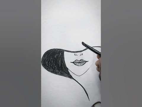 Easy Girl face drawing 😲#drawing #art #shorts #youtubeshorts - YouTube