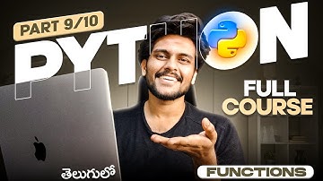 Python Full Course [PART 9] || Telugu || Functions