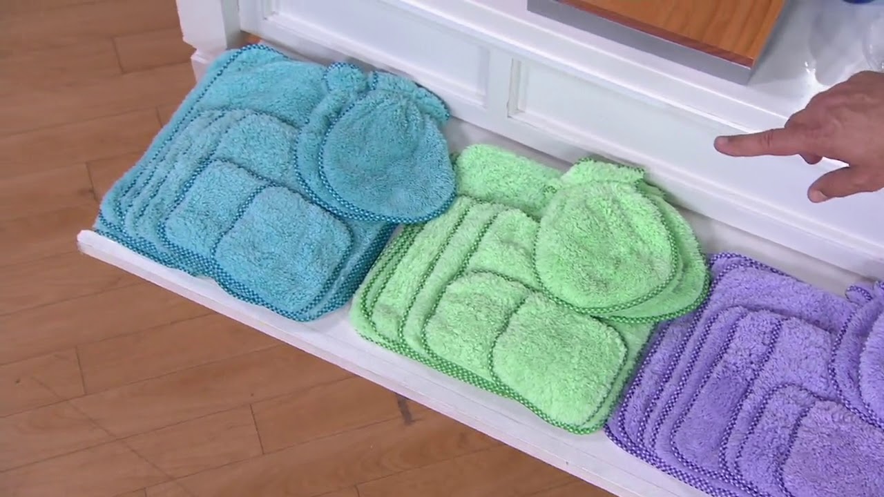 Set of 10 Puppy Fur Microfiber Towels & Mitts by Campanelli on QVC