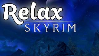 Cozy Skyrim Aurora Nights | 1H 30M | Night Ambience with Music and Night Sounds to Sleep
