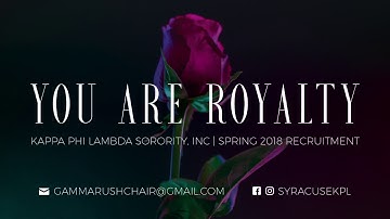 Syracuse University || Kappa Phi Lambda || Fall 2018 Recruitment