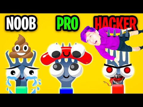 NOOB vs PRO vs HACKER In FORK N SAUSAGE!? (ALL LEVELS 1-100!)