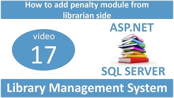 how to add penalty module from librarian side in asp net LMS