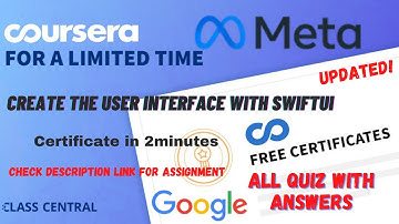 Create the User Interface with SwiftUI(week1-4) All Quiz Answers.#coursera #mr #quiztime #courses