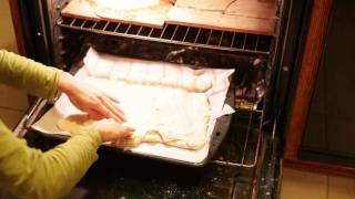 Making Feta, Spinach, Tomato pizza, almost no-knead