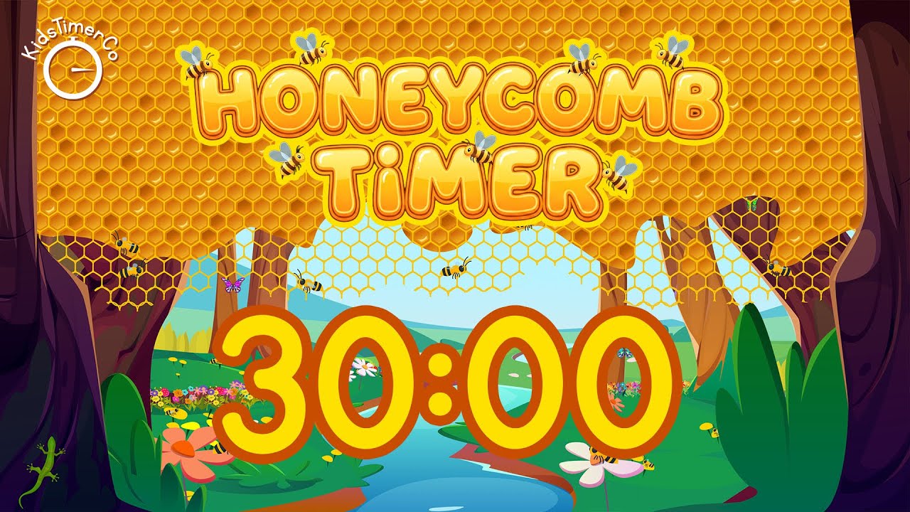 30 Minute Honeycomb Bee Visual Timer for Kids Classroom 🐝