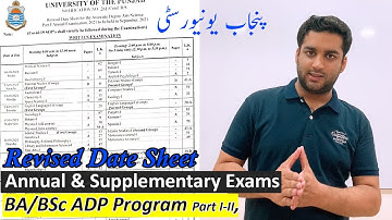 BA/BSc ADP Program Date Sheet of Exams | Punjab University Exams | Mirza Ali Baig