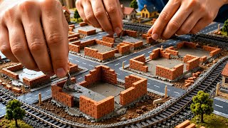 🏡 Building a Miniature Village 🏘️ | Tiny Houses, Stone Bridge 🚂 Railway Timelapse ✨ 8K HDR