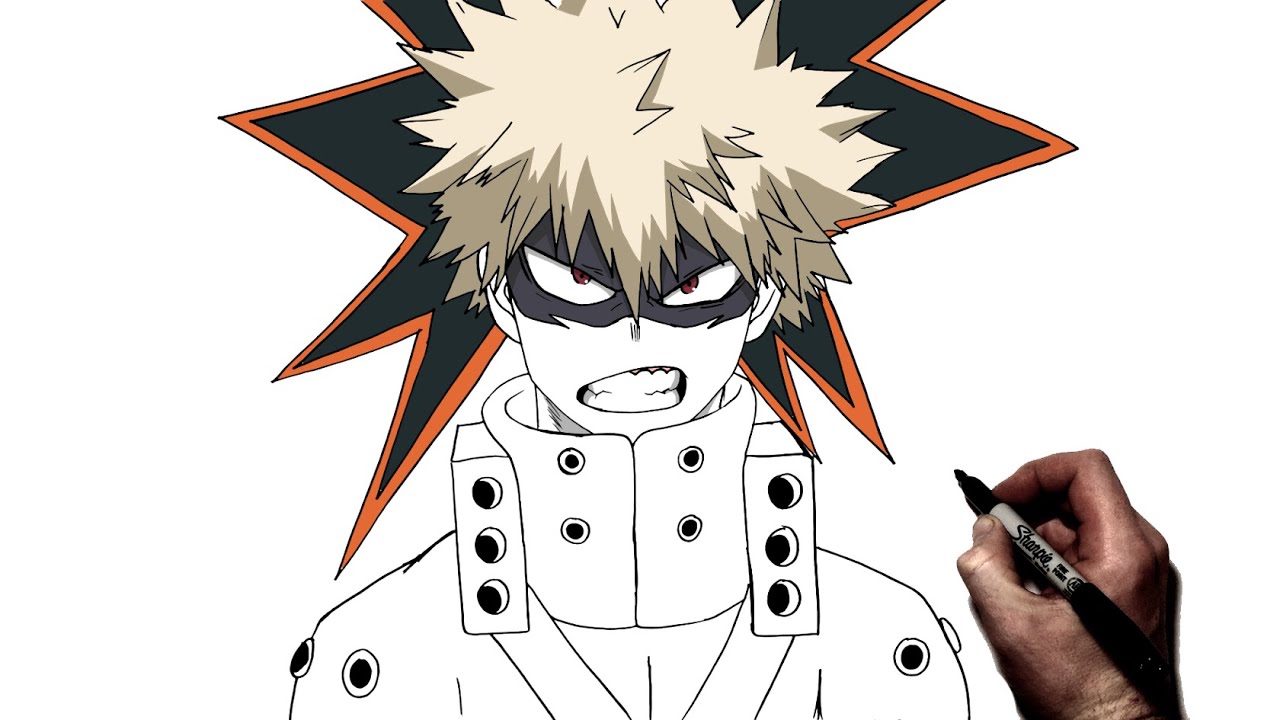 How To Draw Bakugo Winter Suit Step By Step My Hero Academia Youtube