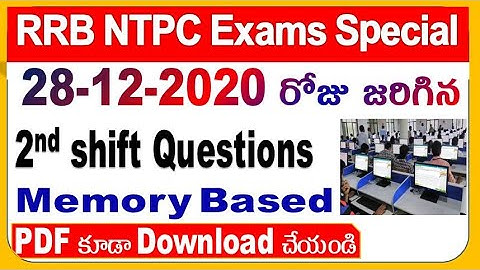 28-12-2020 NTPC Shift 2 Exam paper with keys for all Railway aspirant by SRINIVASMech