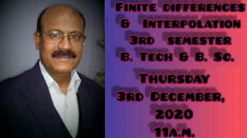 Finite Differences and Interpolation Live Session contd4.