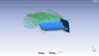 Ansys Front Wing streamlines