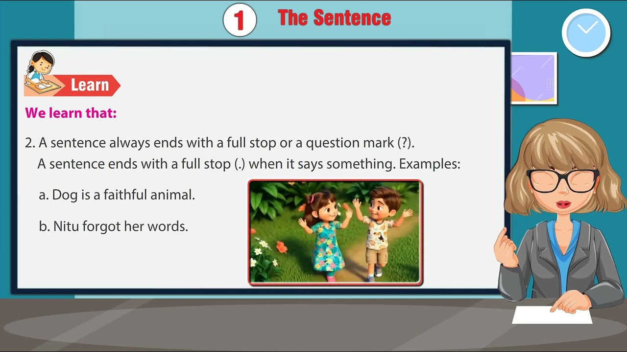 Ch 1 | Animation Junction | Grammar | Class 3 | The Sentence | For children