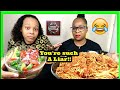 LYING TO MY WIFE THE ENTIRE VIDEO PRANK | HOMEMADE SPAGHETTI MUKBANG PRANK