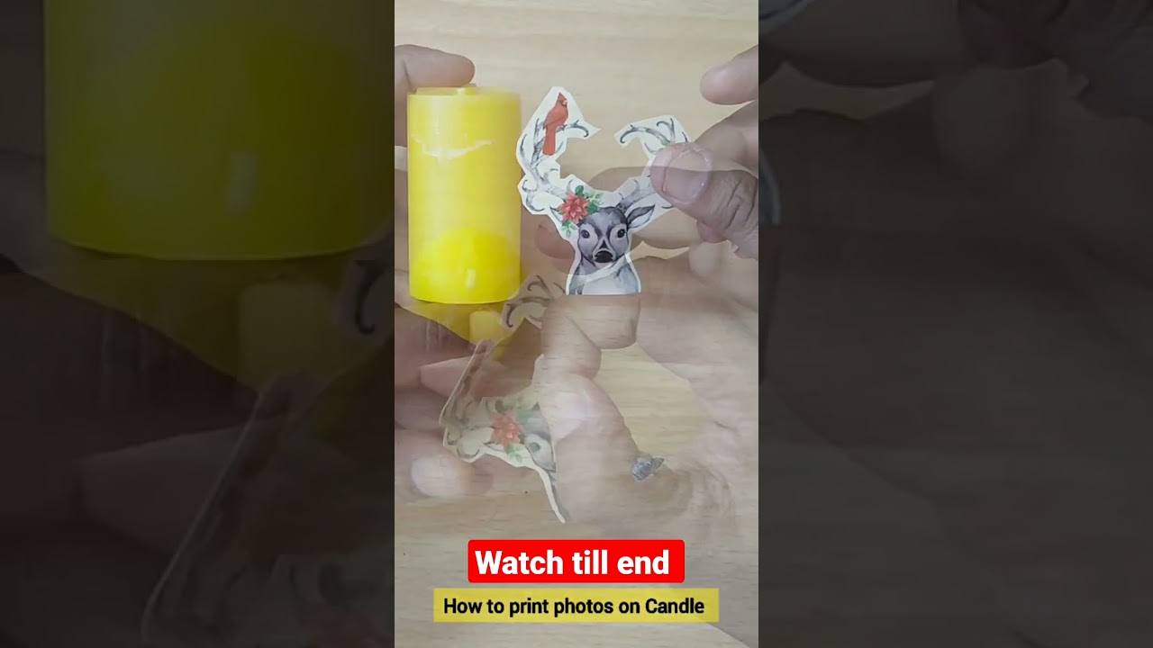 Tutorial 16 : Photo Transfer Technique on Candle | Easy Christmas Decoration idea | 