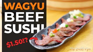 Cheap WAGYU BEEF SUSHI (American Wagyu Nigiri) with The Sushi Man