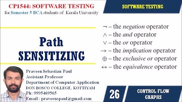 SOFTWARE TESTING – SESSION 26 – PATH SENSITIZATION - BCA SEM 5