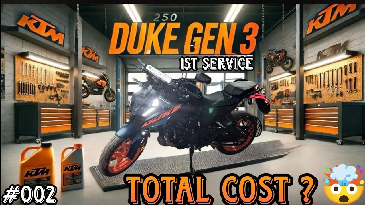 KTM duke 250 gen3 1st service cost ?😯//full service vlog/