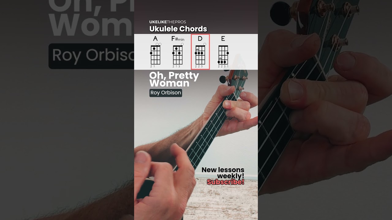 Oh Pretty Woman Chorus Ukulele Chords (Island Strum)