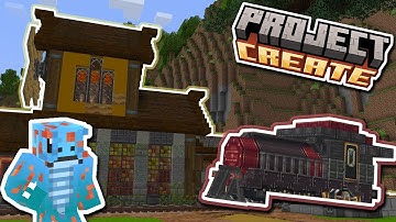 I built a TRAIN STATION in Minecraft Create Mod!