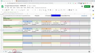 Google Classroom Rubric Spreadsheet - Template