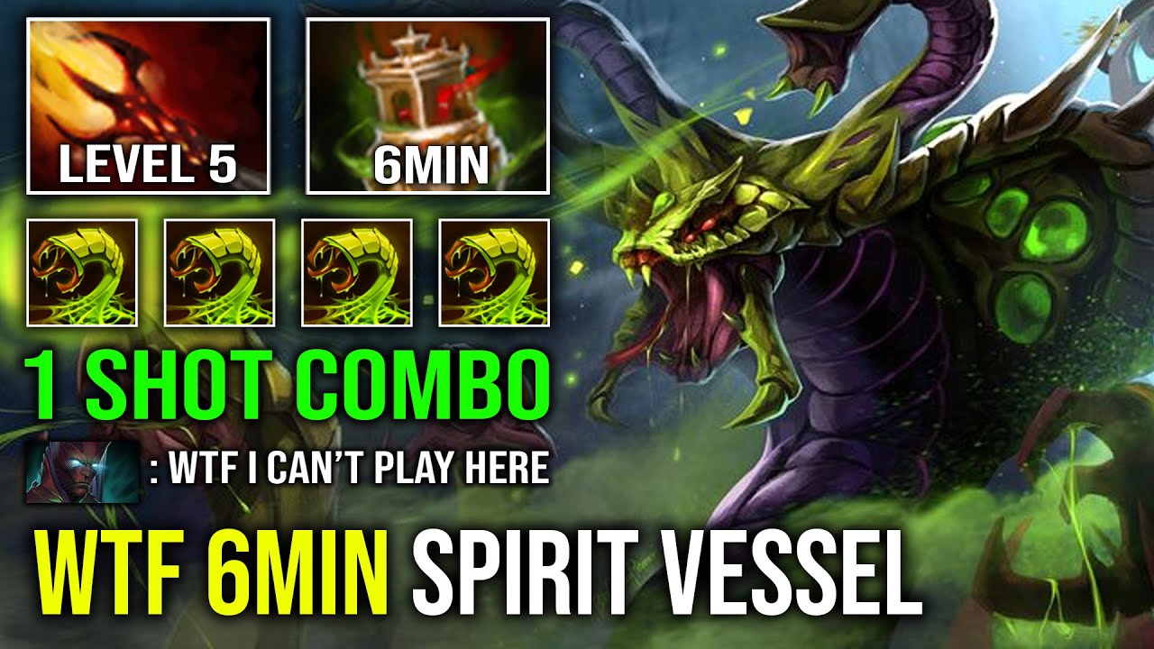 WTF 6Min Spirit Vessel Unlimited Poison Dot DPS 1 Shot Max Dagon Noxious Plague Venomancer Dota 2