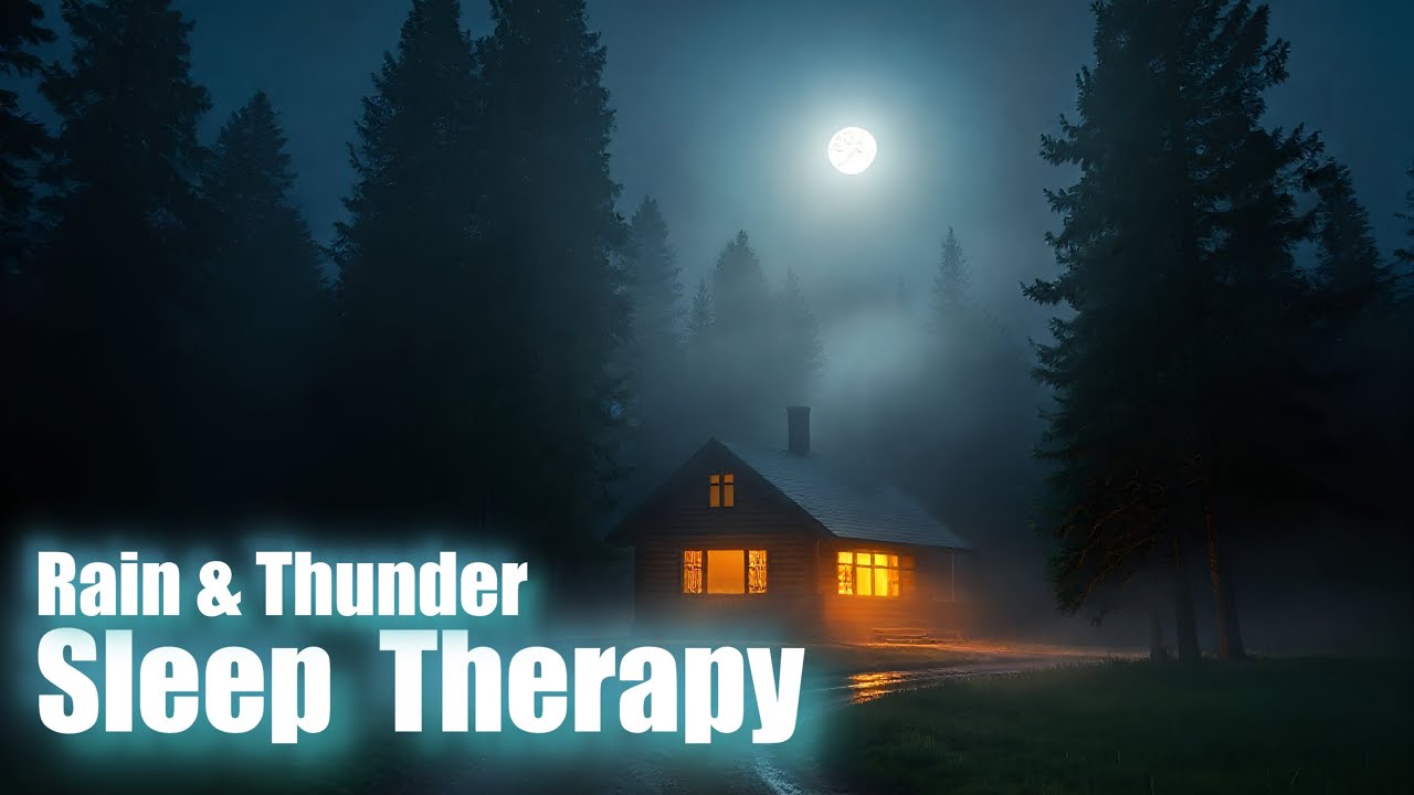 ⛈️ Heavy Rain & Thunder Sounds at Night Warm Cabin Escape Deep Sleep ...