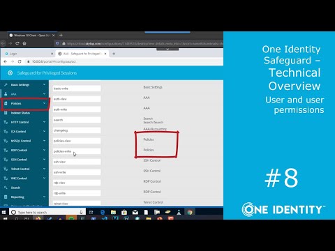 One Identity Safeguard | Technical Overview #8 | User and user permissions