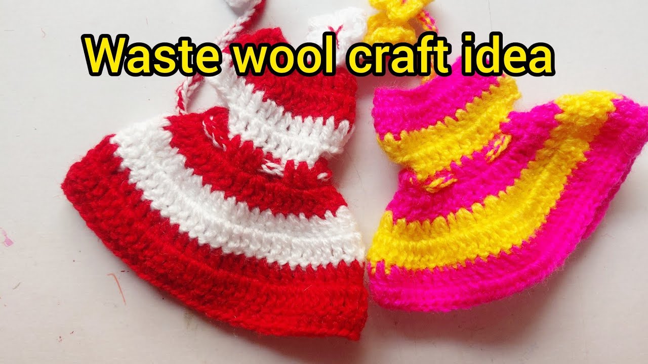Crochet krishna dress making with waste wool, easy to make winter dress for krishna 