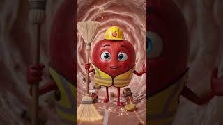 Digestive system animation l Human bady organs explained in 3D l AI Art View #shortvideo