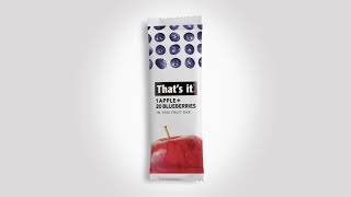 That's it. Fruit Bars. 1 Apple + 20 Blueberries.