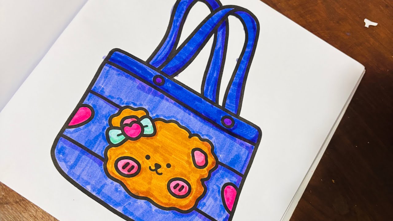 Dibujo cute del libro STREES RELIELF #dibujos #art #pintando #asmr 